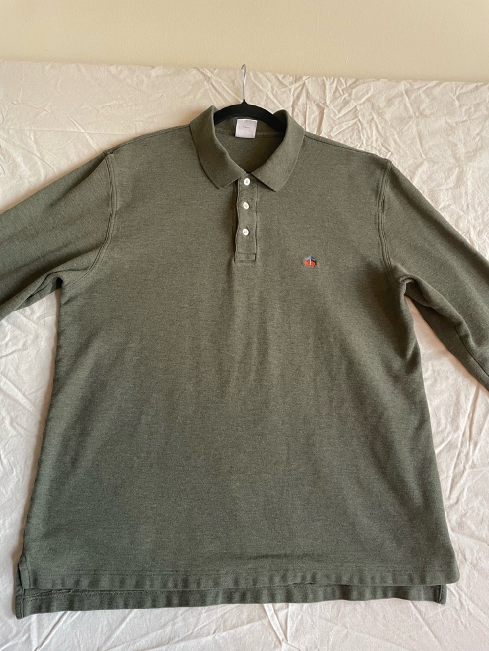 Brooks Brothers Olive Green Long Sleeve Polo